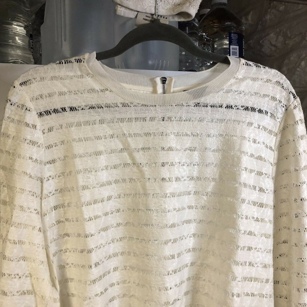 Ann Taylor Round Neck Long Sleeve Top Blouse